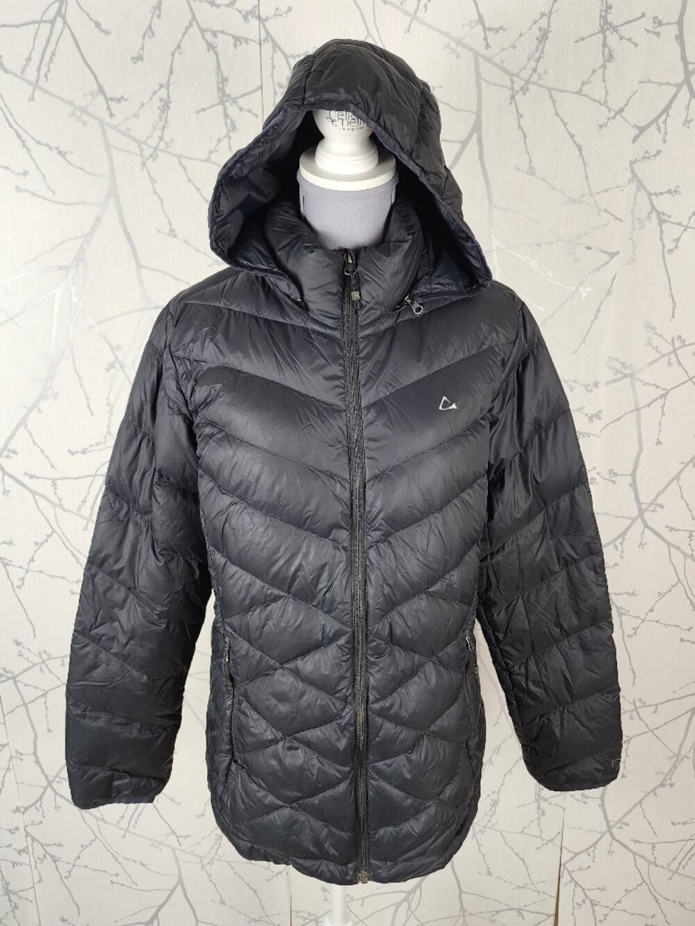 Paradox Black Duck Down Fill Full Zip Hooded Quilted Puffer Jacket